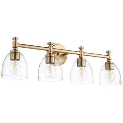 Quorum International Rossington 4lt Agb W Clear Seeded Glass Vanity Light
