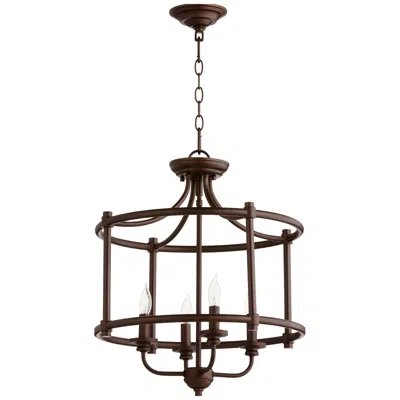 Quorum International Rossington 4lt Oiled Bronze Semi-flush Mount
