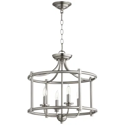 Quorum International Rossington 4lt Satin Nickel Semi-flush Mount