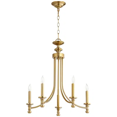 Quorum International Rossington 5lt Aged Brass Chandelier In Gold