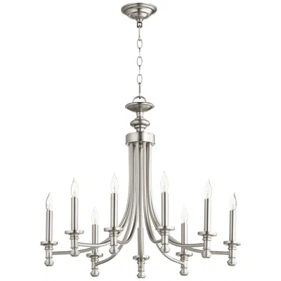 Quorum International Rossington 9lt Satin Nickel Chandelier