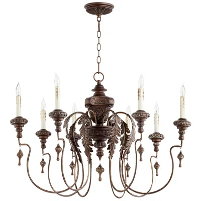 Quorum International Salento 8lt Vintage Copper Chandelier