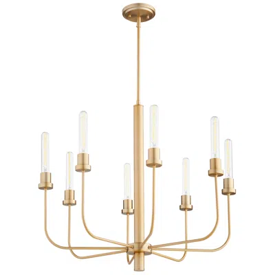 Quorum International Sheridan 8lt Aged Brass Chandelier In Gold
