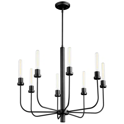 Quorum International Sheridan 8lt Matte Black Chandelier
