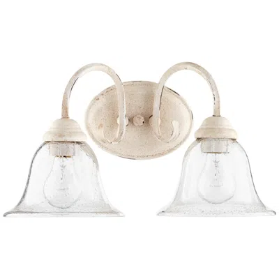 Quorum International Spencer 2lt Persian White W Seeded Glass Vanity Light In Neutral