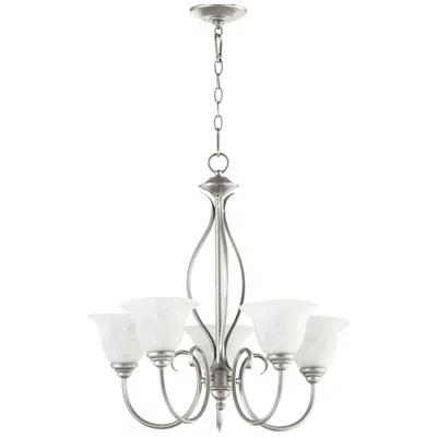 Quorum International Spencer 5lt Classic Nickel Chandelier In White