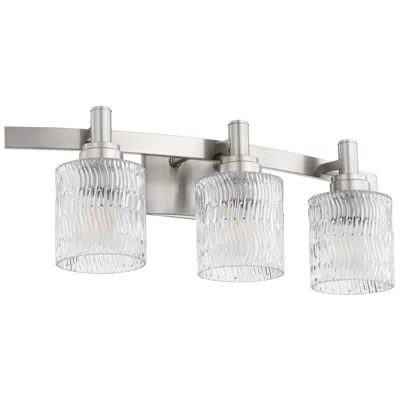 Quorum International Stadium 3lt Satin Nickel Vanity Light