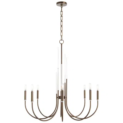 Quorum International Summit 8lt Dark Brass Chandelier In Gold