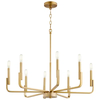 Quorum International Tempo 8lt Aged Brass Chandelier