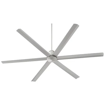 Quorum International Titus 80" 6 Blade Satin Nickel Ceiling Fan