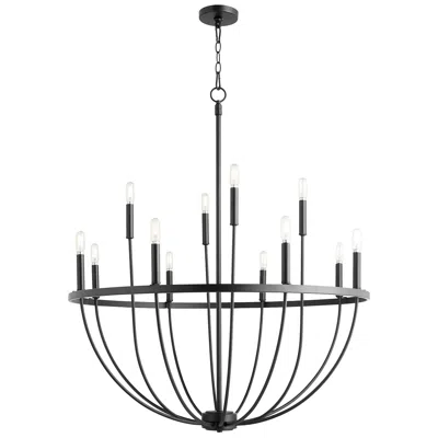 Quorum International Tribute 12lt Matte Black Chandelier