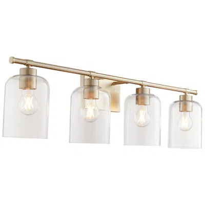 Quorum International Tribute 4lt Aged Brass Vanity Light In Gold