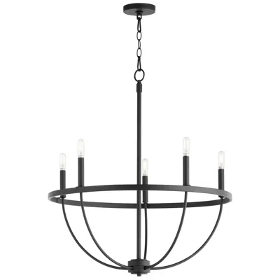 Quorum International Tribute 5lt Matte Black Chandelier