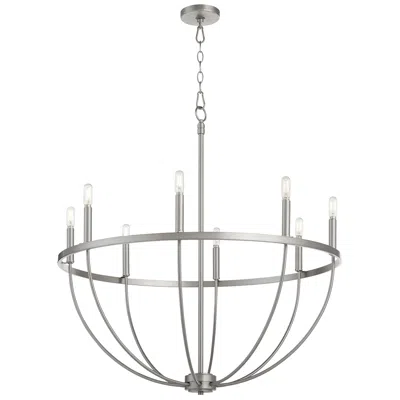 Quorum International Tribute 8lt Satin Nickel Chandelier In Silver