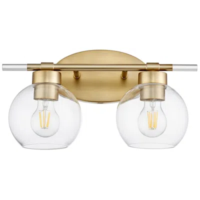 Quorum International Volan 2lt Aged Brass Vanity Light