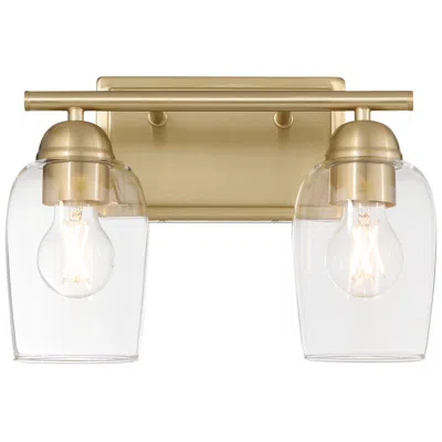 Quorum International Wallinger 2lt Aged Brass Vanity Light In Gold