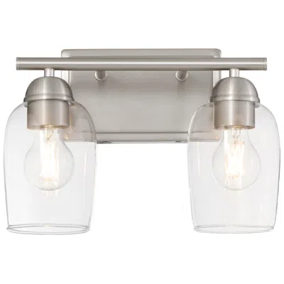 Quorum International Wallinger 2lt Satin Nickel Vanity Light In Silver