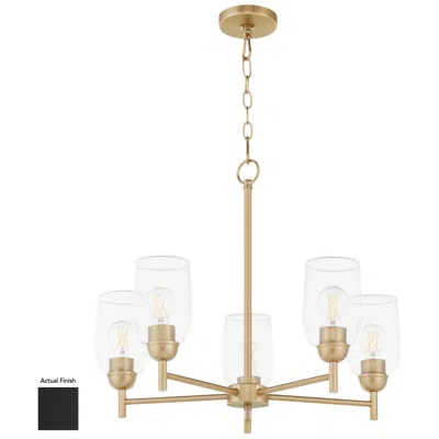 Quorum International Wallinger 5lt Matte Black Chandelier In Gold
