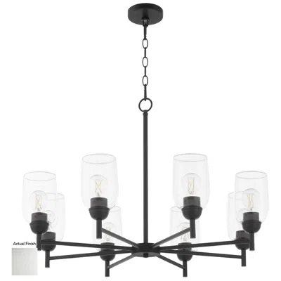Quorum International Wallinger 8lt Satin Nickel Chandelier In Black