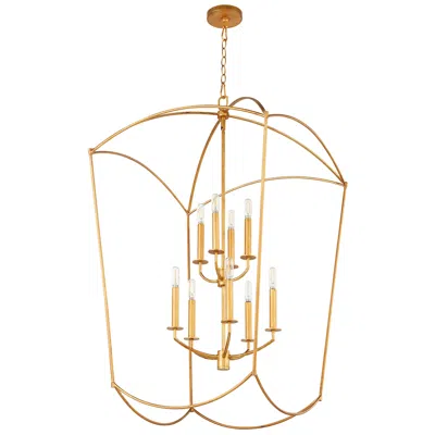 Quorum Mantle 24 1/4" Wide Gold 9-light Chandelier