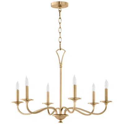Quorum Maryse 29" Wide Aged Brass 6-light Chandelier