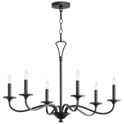 Quorum Maryse 29" Wide Matte Black 6-light Chandelier