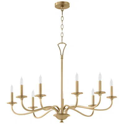 Quorum Maryse 37" Wide Angel Brass 9-light Chandelier