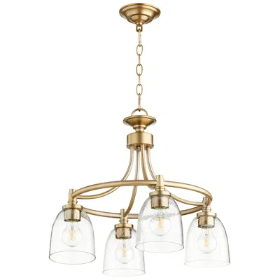 Quorum Rossington 21" Wide Aged Brass 4-light Chandelier