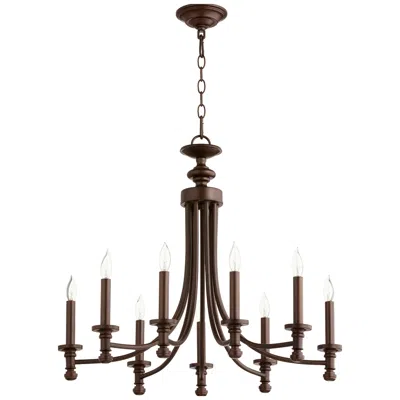 Quorum Rossington 27" Wide Oiled Bronze 9-light Chandelier
