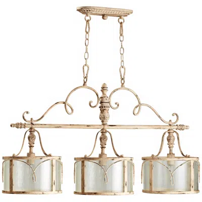 Quorum Salento 3-light 42" Wide White Island Chandelier In Gold