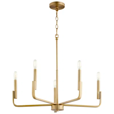 Quorum Tempo 24 3/4" Wide Aged Brass 5-light Chandelier