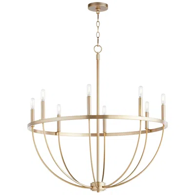 Quorum Tribute 32" Wide Aged Brass 8-light Chandelier