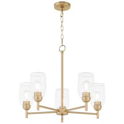 Quorum Wallinger 24 1/2" Wide Aged Brass 5-light Chandelier