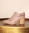 QUPID FAUX LEATHER STRAP FRONT BOOTIE IN TAUPE