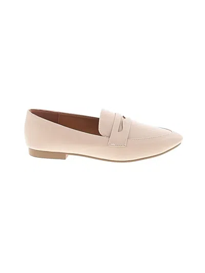 Pre-owned Qupid Flats In Tan