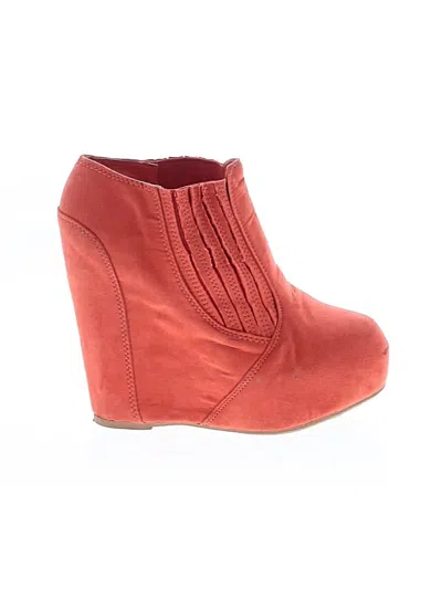 Pre-owned Qupid Wedges In Orange