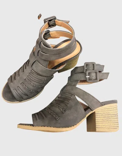 Qupid Women's Double Buckled Bootie In Grey