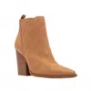 Qupid Women's Faux Suede Bootie In Camel In Brown