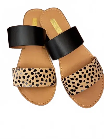 Qupid Women's Leopard Lady Slides In Multi In Gold