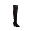 QUPID WOMEN'S OVER THE KNEE STRETCH FAUX SUEDE BOOTS IN BLACK