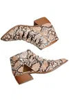 Qupid Women's Sadie Ankle Boots In Snakeskin In Beige