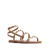 Qupid Women's Studded Strappy Sandals In Toffee In Brown