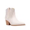 Qupid Women's Western Bootie In Stone In White