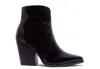 Qupid Women's Western Chic Block Heel Booties In Black Burnish