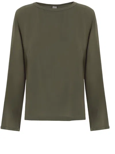Q-wins Silk Knit Sweater In Grey
