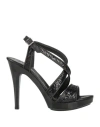 Qzed By Zamagni Woman Sandals Black Size 6 Leather In Black
