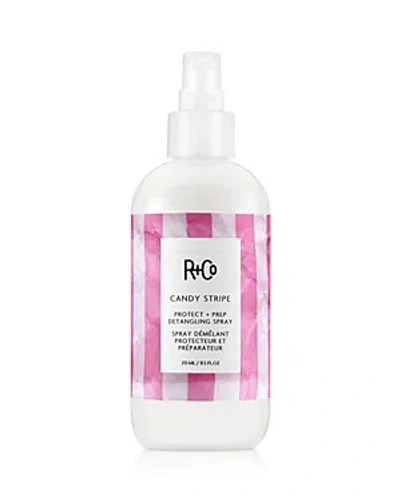 R And Co Candy Stripe Protect + Prep Detangling Spray 8.5 Oz. In White