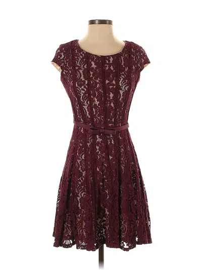 Pre-owned R&k Cocktail Dress In Burgundy