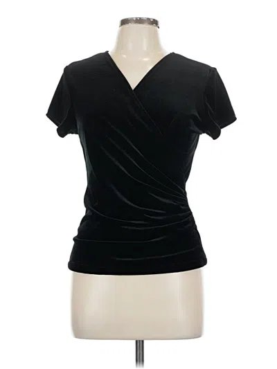 Pre-owned R&k Short Sleeve Top Black V Neck Tops