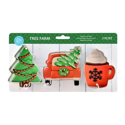 R & M International 3 Piece Tree Farm Cookie Cutter Set In Multi